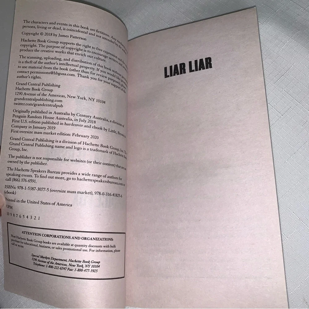 LIAR LIAR James Patterson Book Candice Fox Crime Mystery Thriller Suspense Read